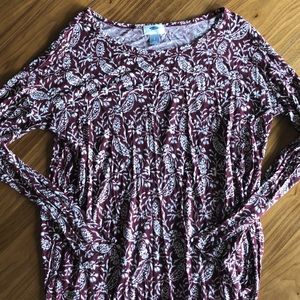 Old Navy Top, Maroon and White, Size Small